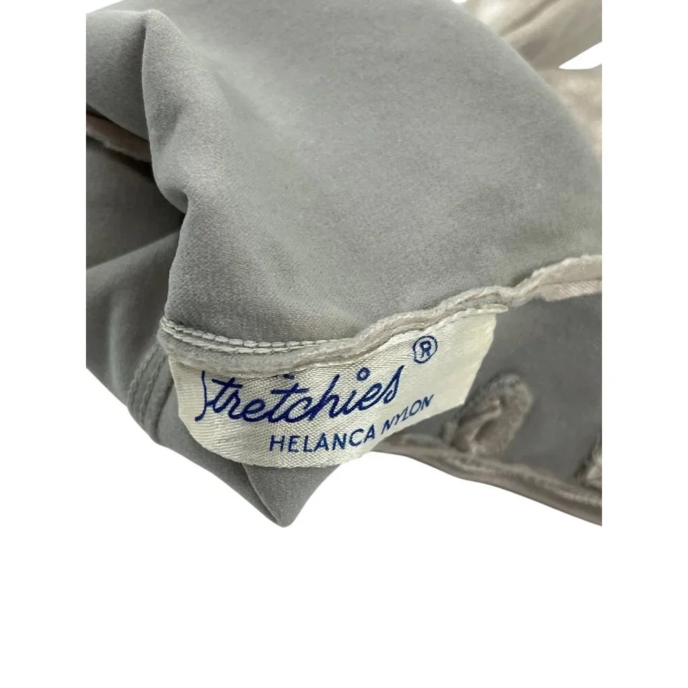 Vintage Stretchies Beige Helanca Nylon Gloves Made In France 1L